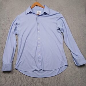 Mizzen+Main Shirt Mens XL Blue Trim Fit‎ Button Down Performance Made USA